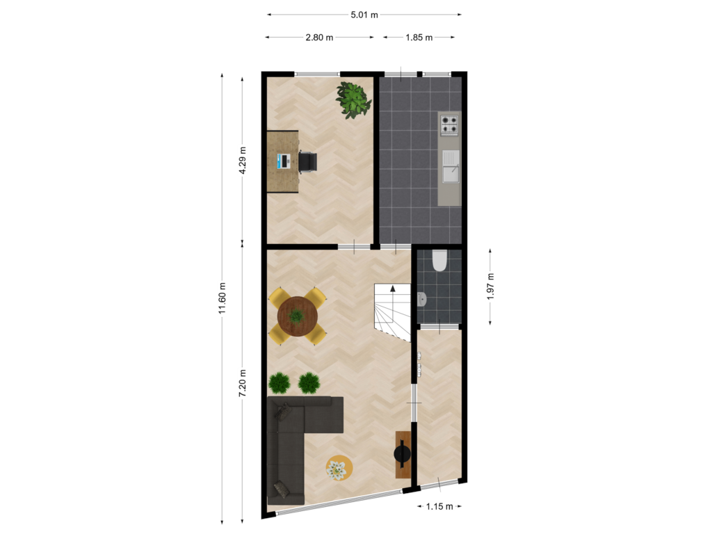 Bekijk plattegrond van Begane grond van Vlasmarkt 12