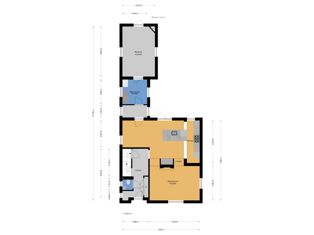 View floorplan of Begane Grond of Poeldijkseweg 43