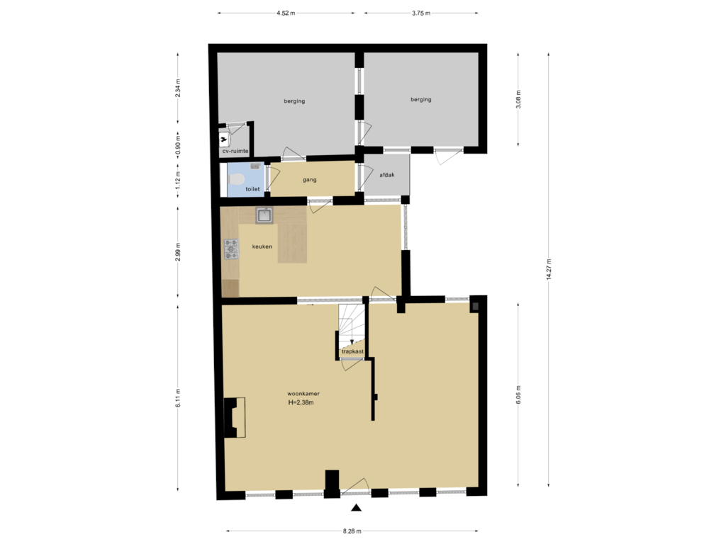 Bekijk plattegrond van Begane Grond van Kerkstraat 5