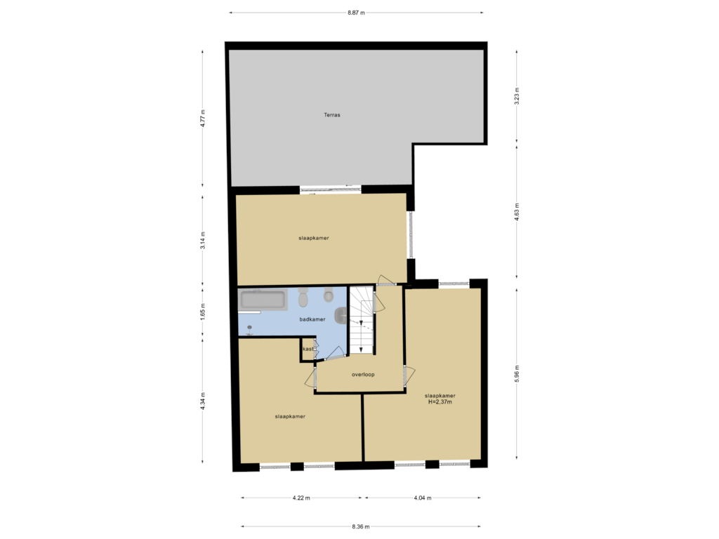 Bekijk plattegrond van Eerste Verdieping van Kerkstraat 5