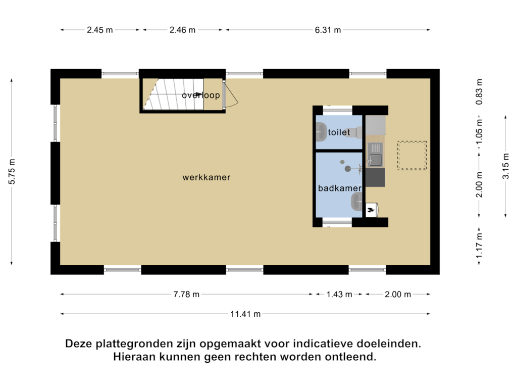 Bekijk plattegrond van 1e verdieping 1 van Laarstraat 6