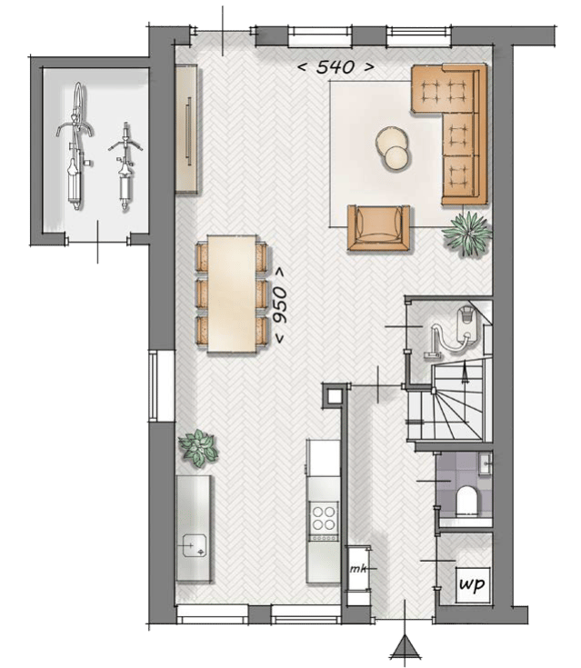 Foto 22 van drie-onder-een-kapwoningen (Bouwnr. 64)
