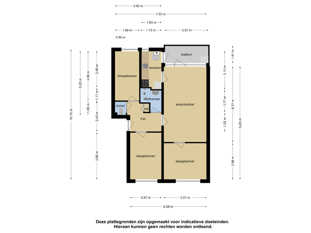 Bekijk plattegrond van Appartement van Linnaeusstraat 226