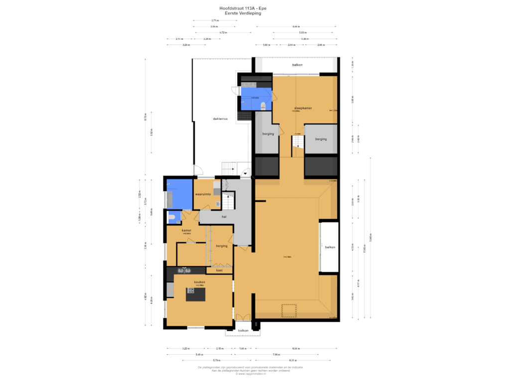 Bekijk plattegrond van EERSTE VERDIEPING van Hoofdstraat 113-A