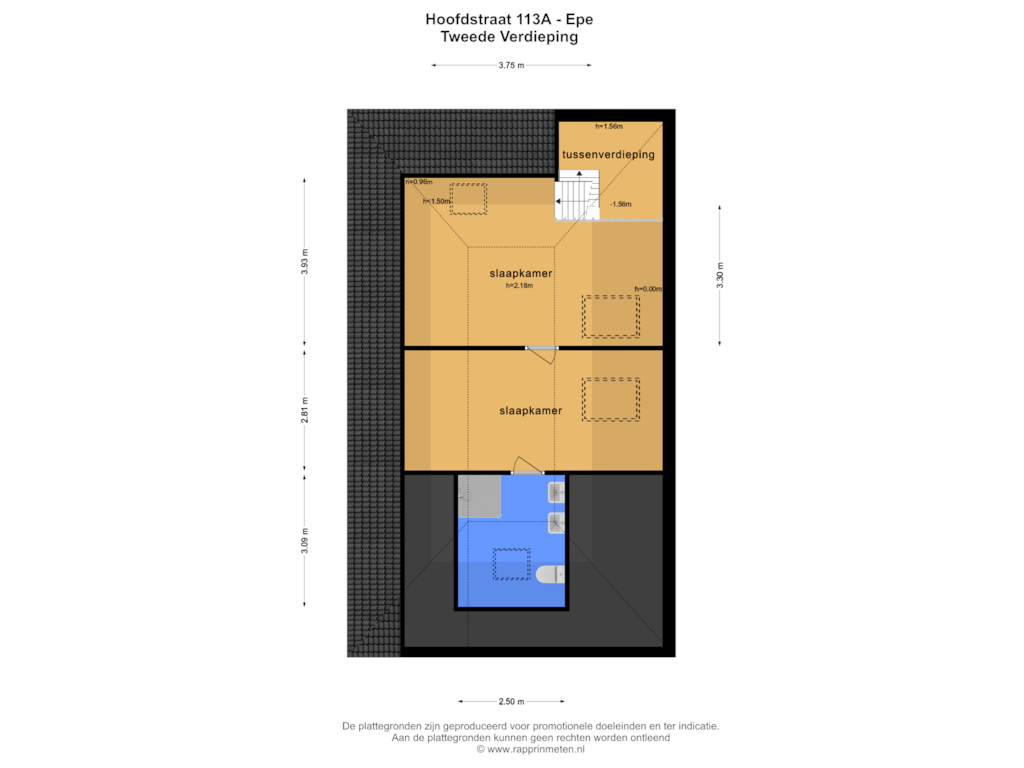 Bekijk plattegrond van TWEEDE VERDIEPING van Hoofdstraat 113-A