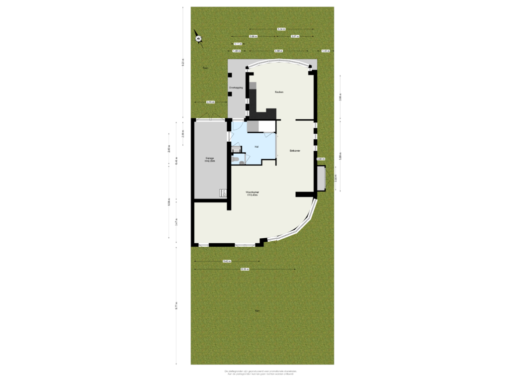 Bekijk plattegrond van Begane Grond inclusief Tuin van Leeghwaterweg 22