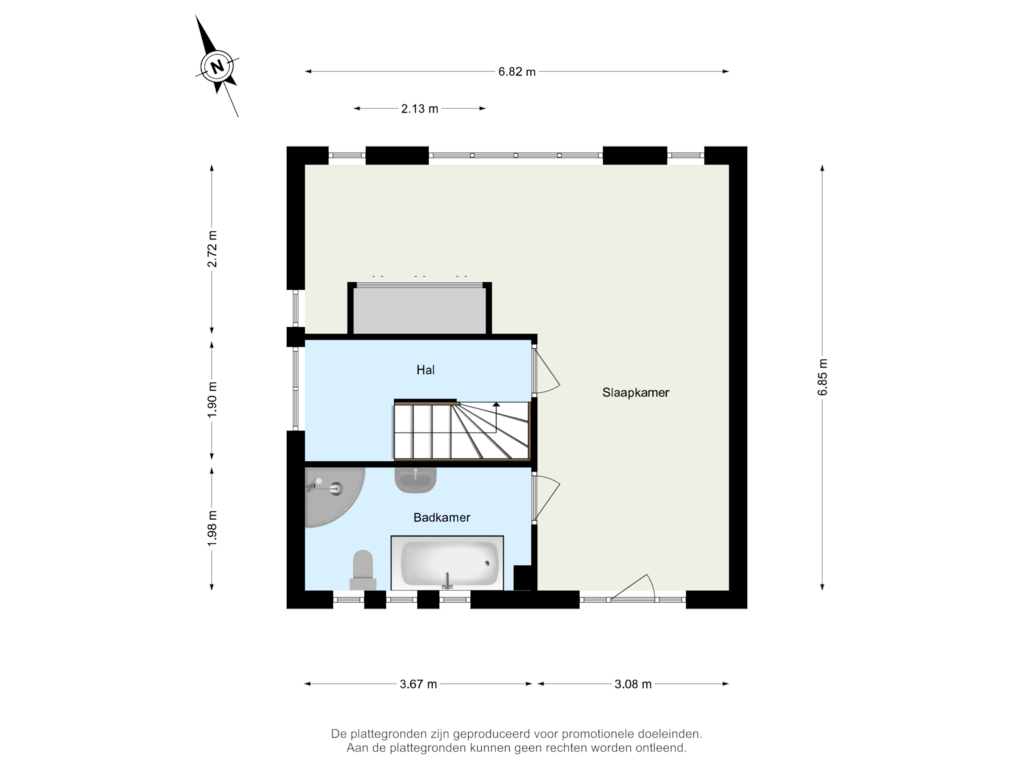 Bekijk plattegrond van Verdieping 1 van Leeghwaterweg 22