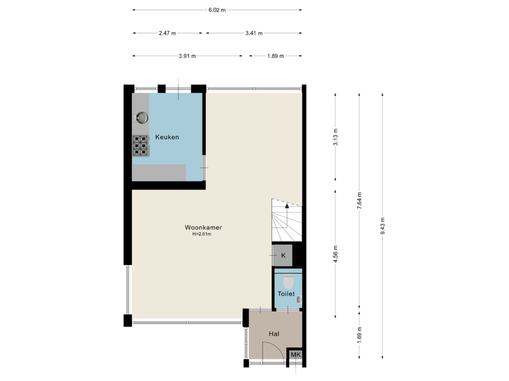 Bekijk plattegrond van Begane grond van Mariënstein 11