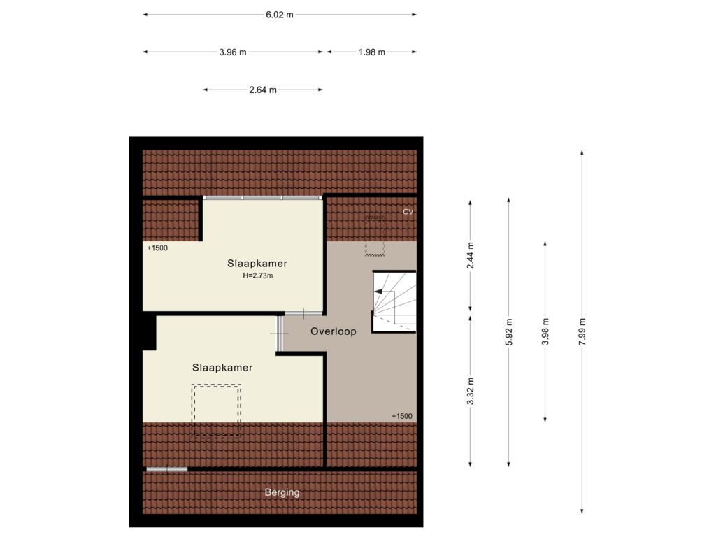 Bekijk plattegrond van 2e verdieping van Mariënstein 11