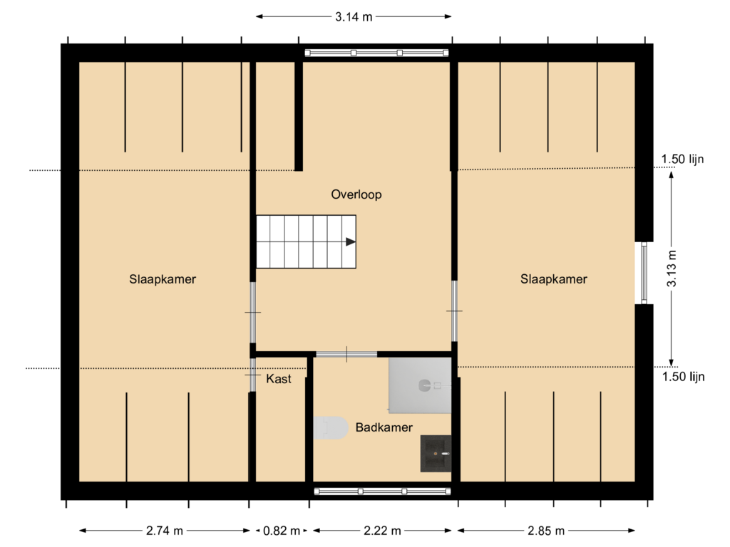 Bekijk plattegrond van Etage van Boogerdweg 2