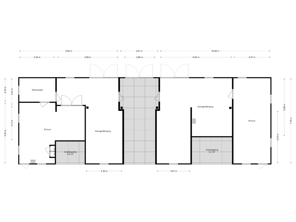 Bekijk plattegrond van Schuur van Chaamseweg 49