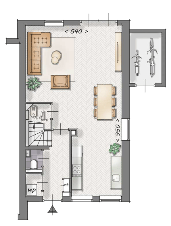 Foto 3 van drie-onder-een-kapwoningen (Bouwnr. 62)