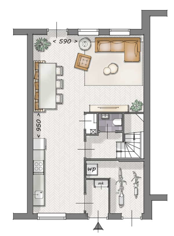 Foto 3 van drie-onder-een-kapwoningen (Bouwnr. 63)