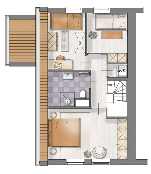 Foto 4 van drie-onder-een-kapwoningen (Bouwnr. 64)