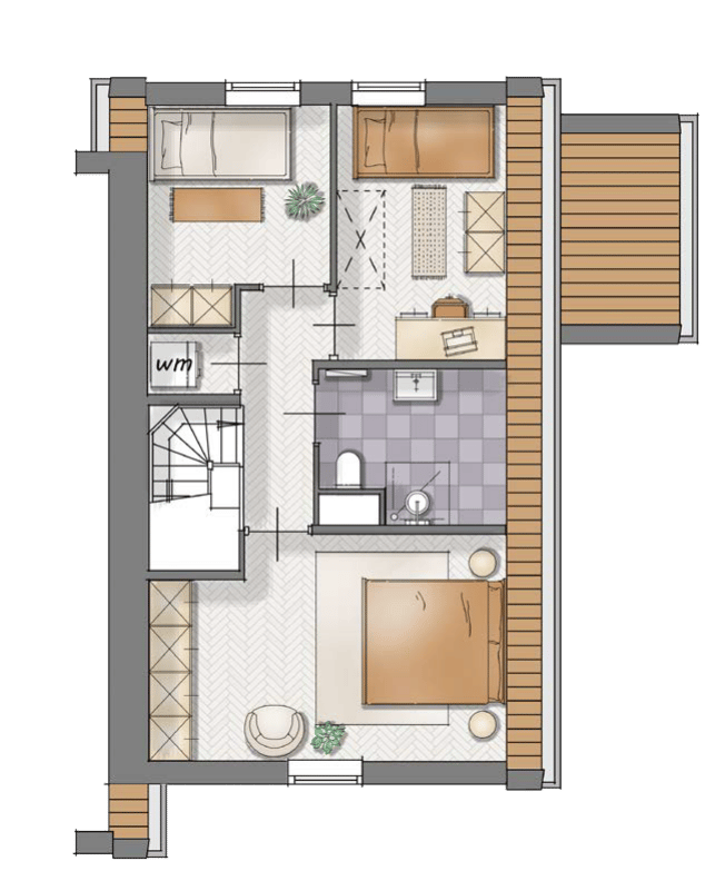 Foto 4 van drie-onder-een-kapwoningen (Bouwnr. 42)