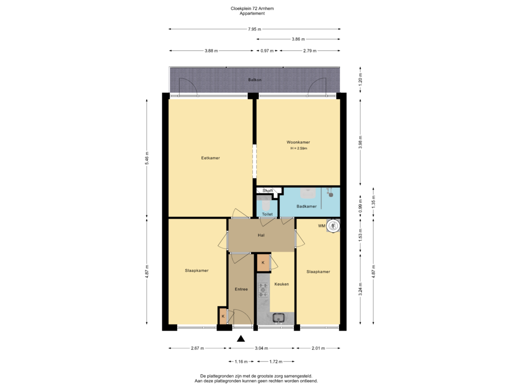 Bekijk plattegrond van Appartement van Cloekplein 72