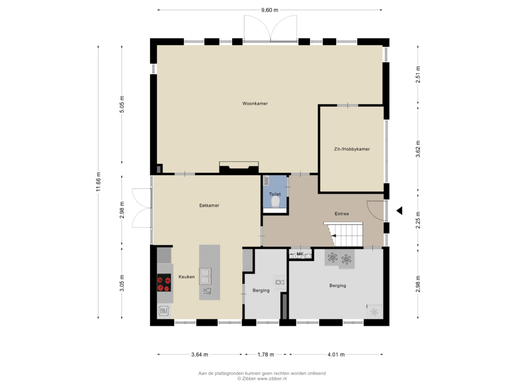 Bekijk plattegrond van Begane grond van Denekamperstraat 25