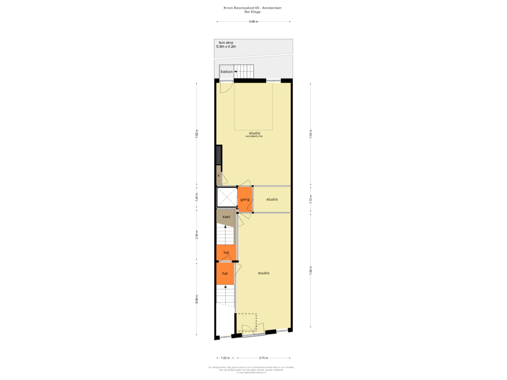 Bekijk plattegrond van Bel Etage van Krom Boomssloot 65