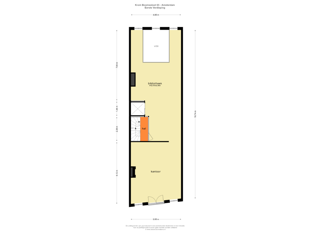 Bekijk plattegrond van Eerste Verdieping van Krom Boomssloot 65