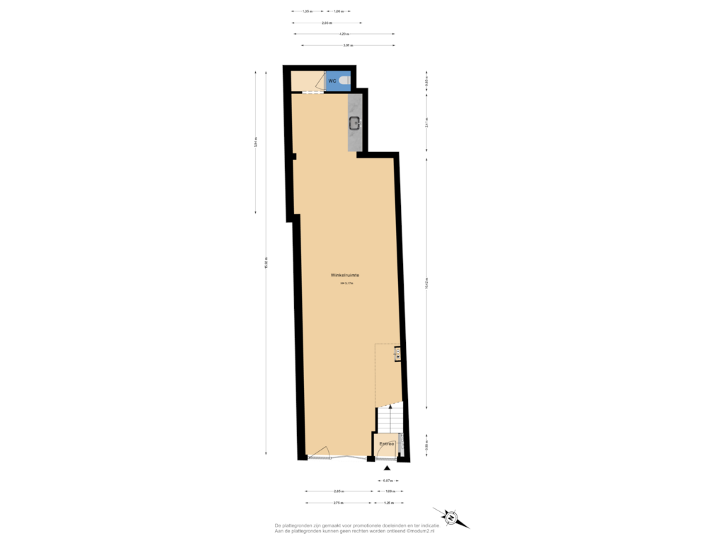 View floorplan of Begane Grond of Jacob Gerritstraat 15-B