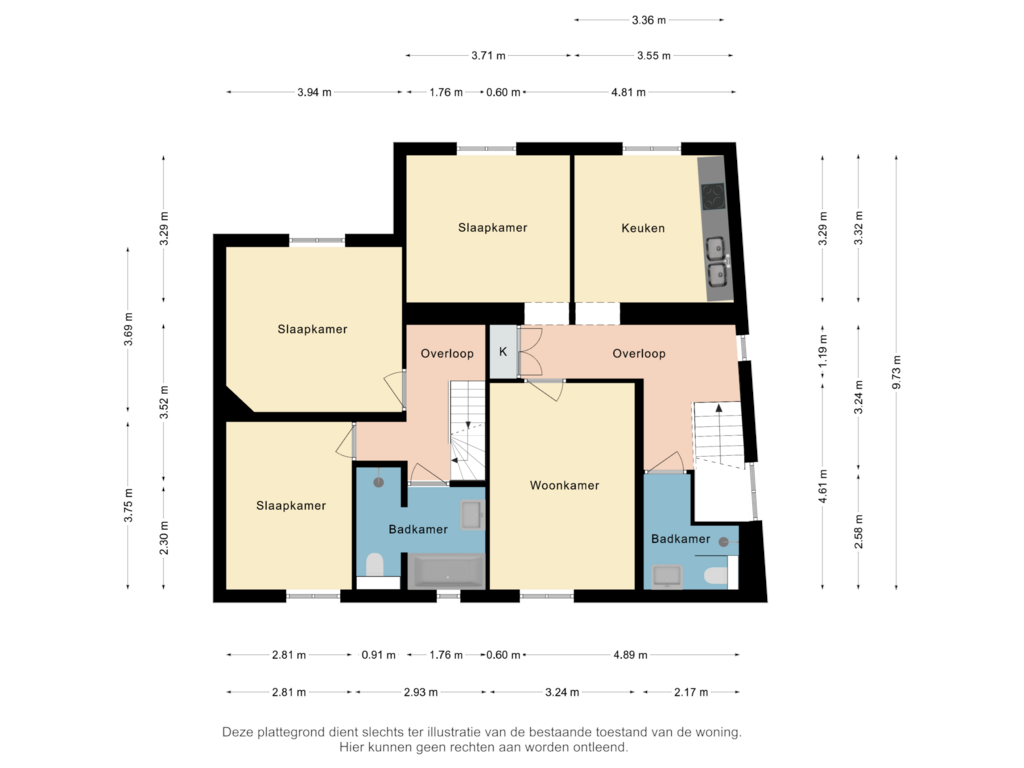 View floorplan of Verdieping of Lindenstraat 7