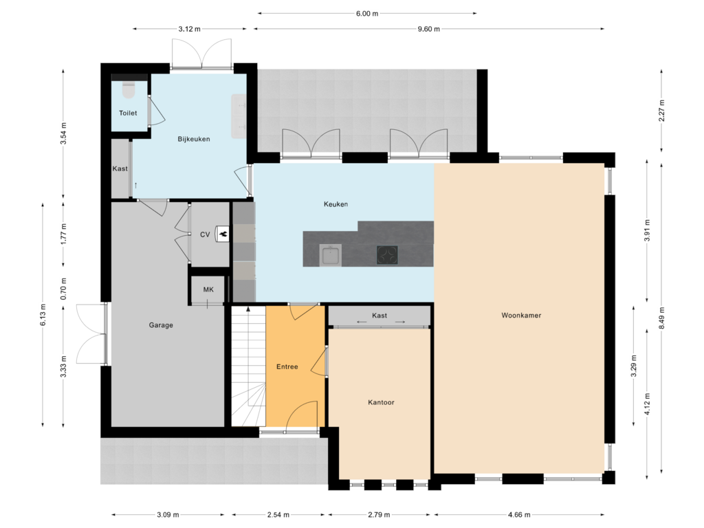 Bekijk plattegrond van Begane grond van Trees Kinstraat 23