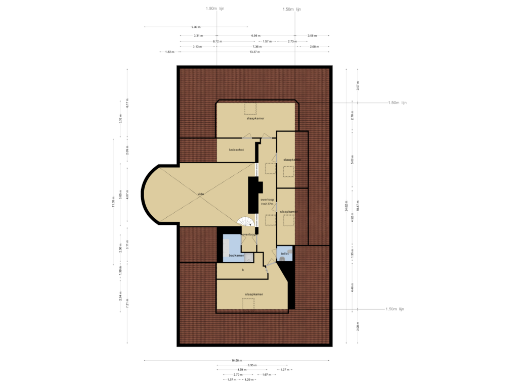 View floorplan of 4e verdieping of Nassaulaan 5