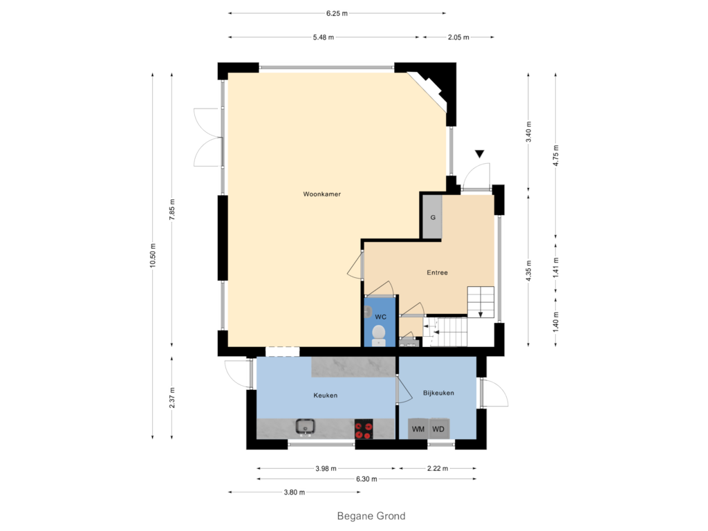 View floorplan of Begane Grond of Kruislaan 3