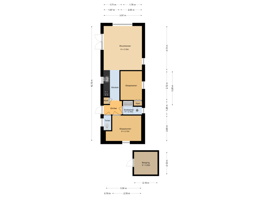 View floorplan of Begane grond of Buinerweg 8-036