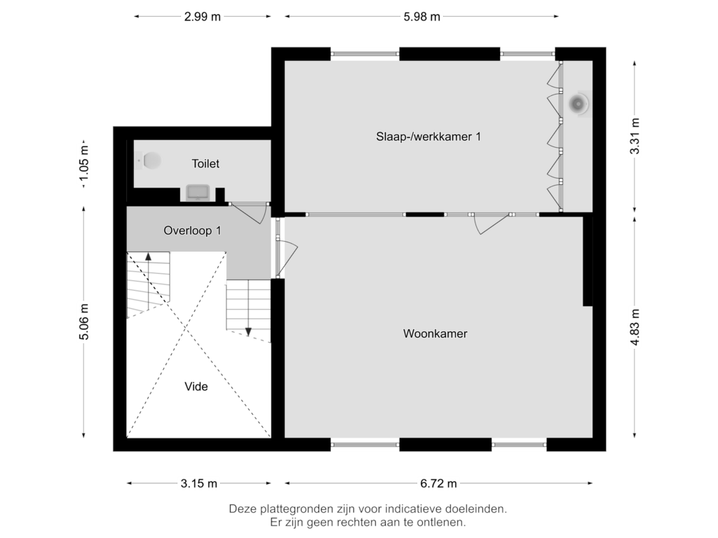 View floorplan of 1E VERDIEPING of Gagelstraat 107