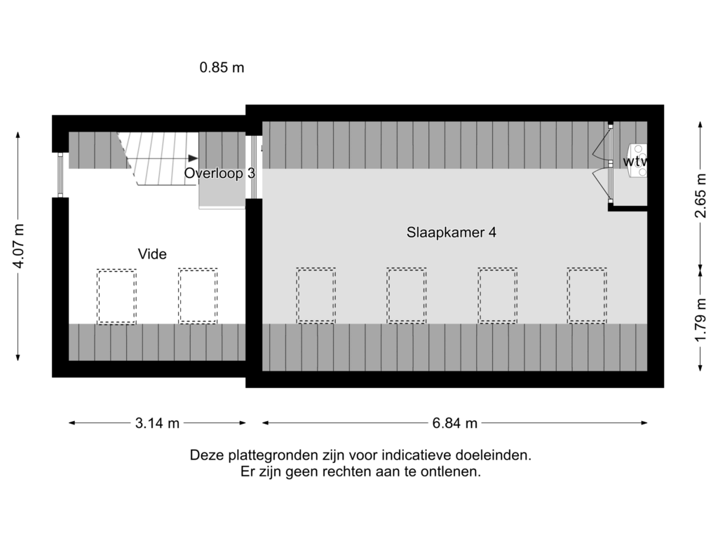 View floorplan of 3E VERDIEPING of Gagelstraat 107