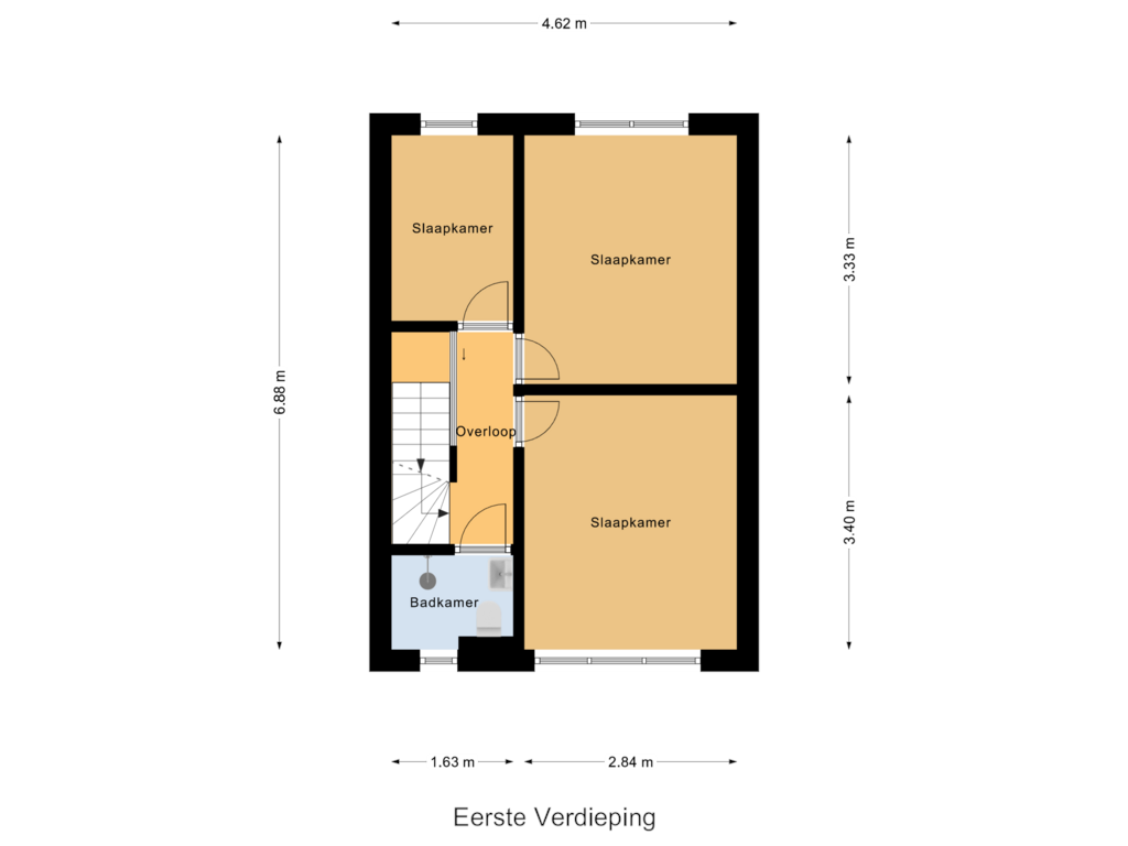 Bekijk plattegrond van Eerste Verdieping van Schiermonnikoog 55