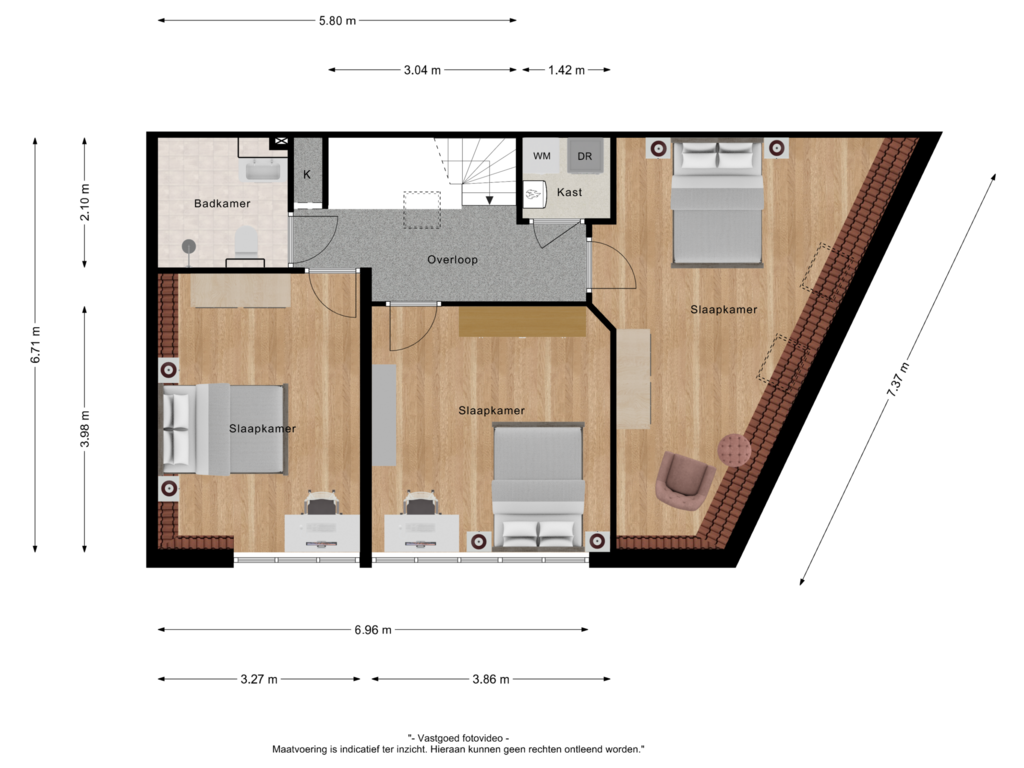 Bekijk plattegrond van 1e verdieping van Hoveniersweg 65