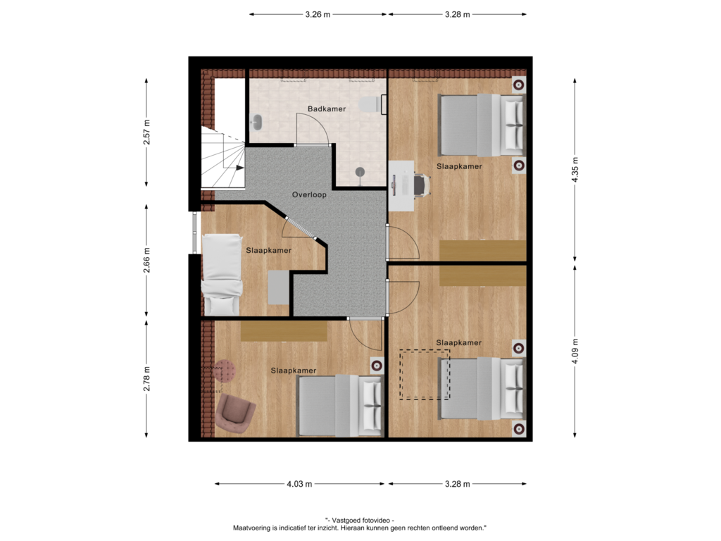 Bekijk plattegrond van 1e verdieping van Hoveniersweg 65-B