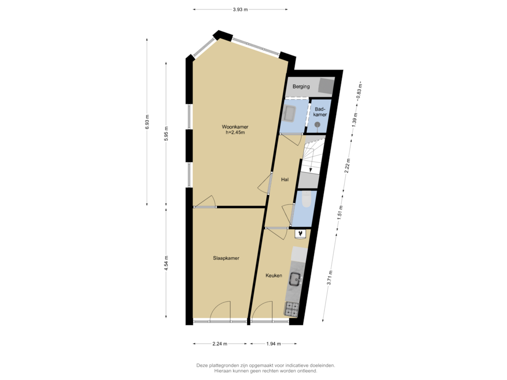 Bekijk plattegrond van Begane grond van Schiebroekselaan 59-A