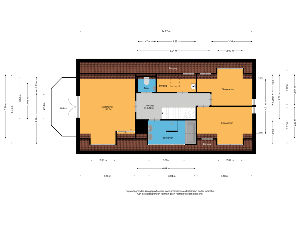 Bekijk plattegrond van Eerste verdieping van Kromme Stelakker 35-A