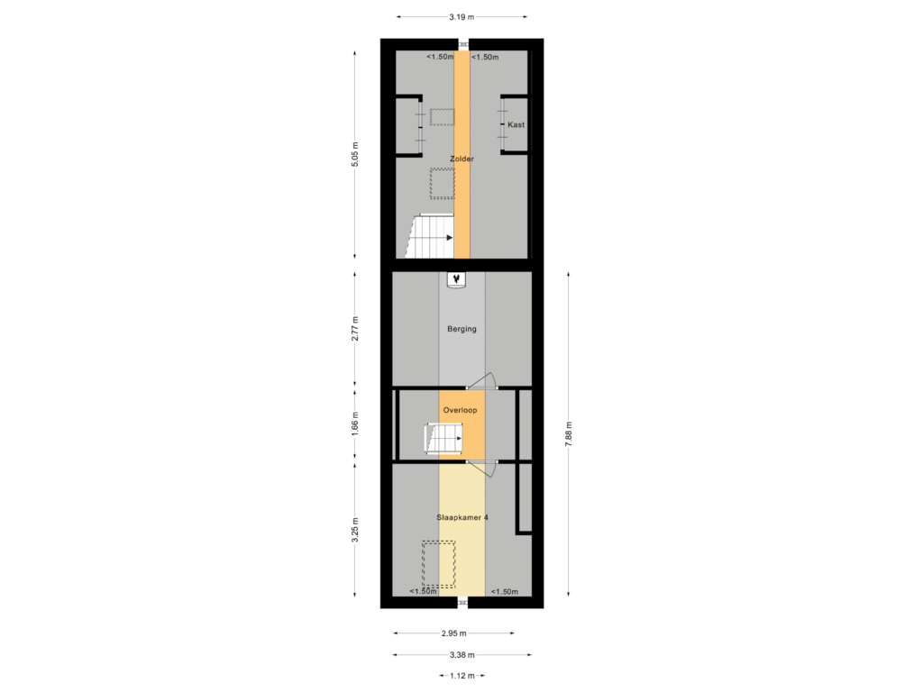 View floorplan of Tweede verdieping of Laanweg 8