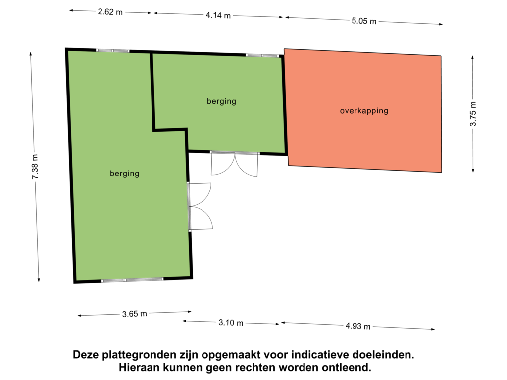 Bekijk plattegrond van berging van Nijverheidsweg 38