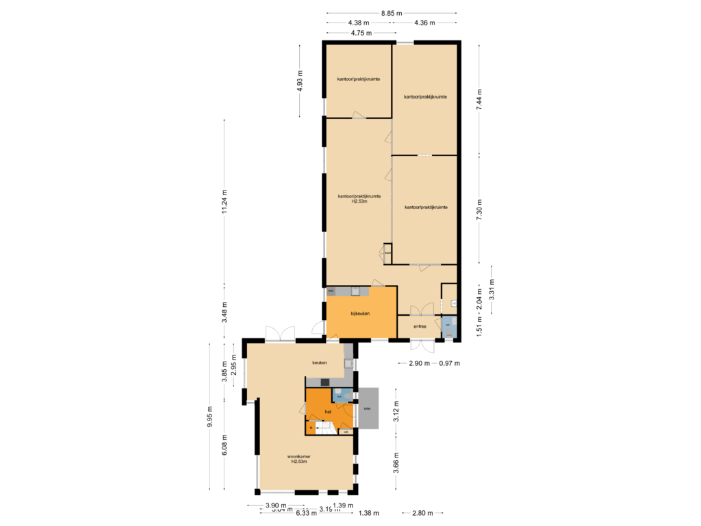 Bekijk plattegrond van Begane grond van Industrieweg 7