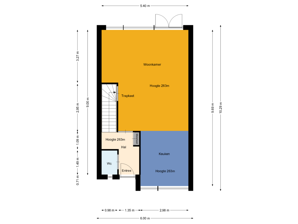 View floorplan of Beganegrond of Bluesroute 103