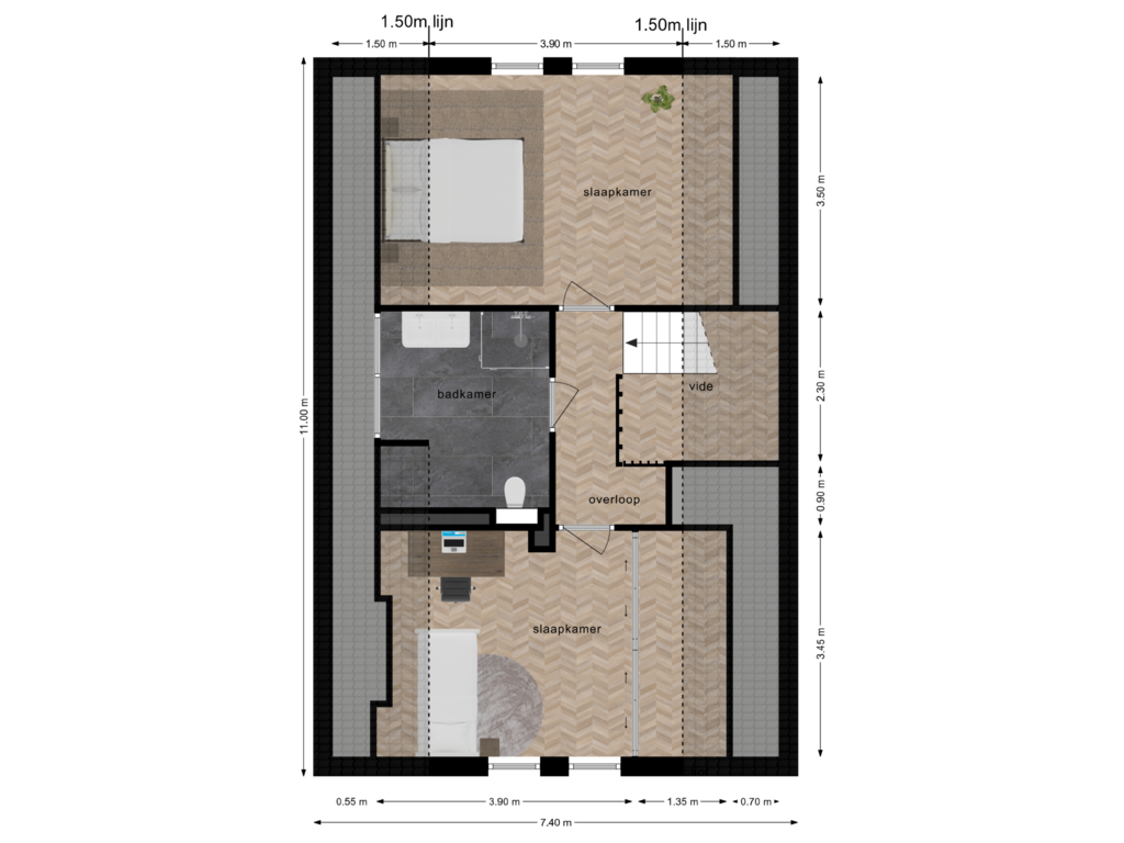 View floorplan of Eerste Verdieping of Kerkweg 20