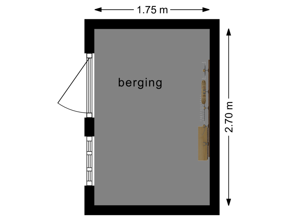 View floorplan of Berging of Kerkweg 20