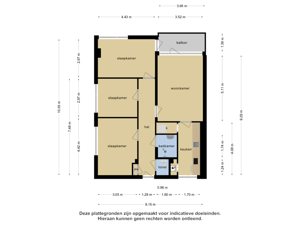 View floorplan of Appartement of Linnaeusstraat 238