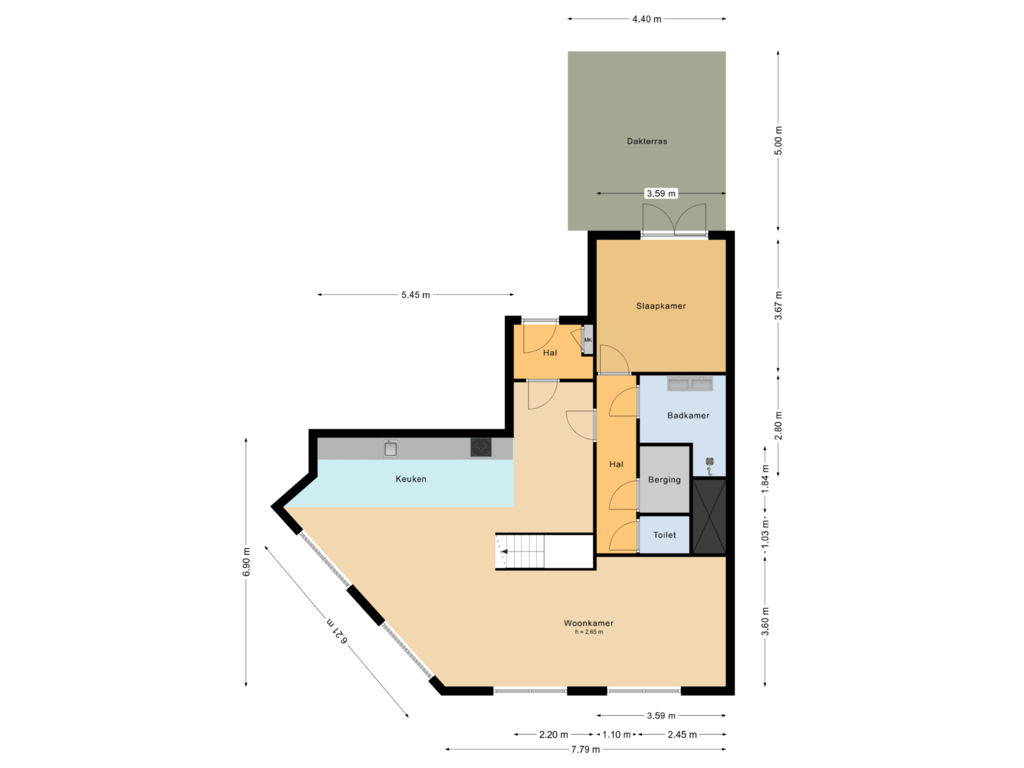 View floorplan of Eerste verdieping of Kanaalweg 348