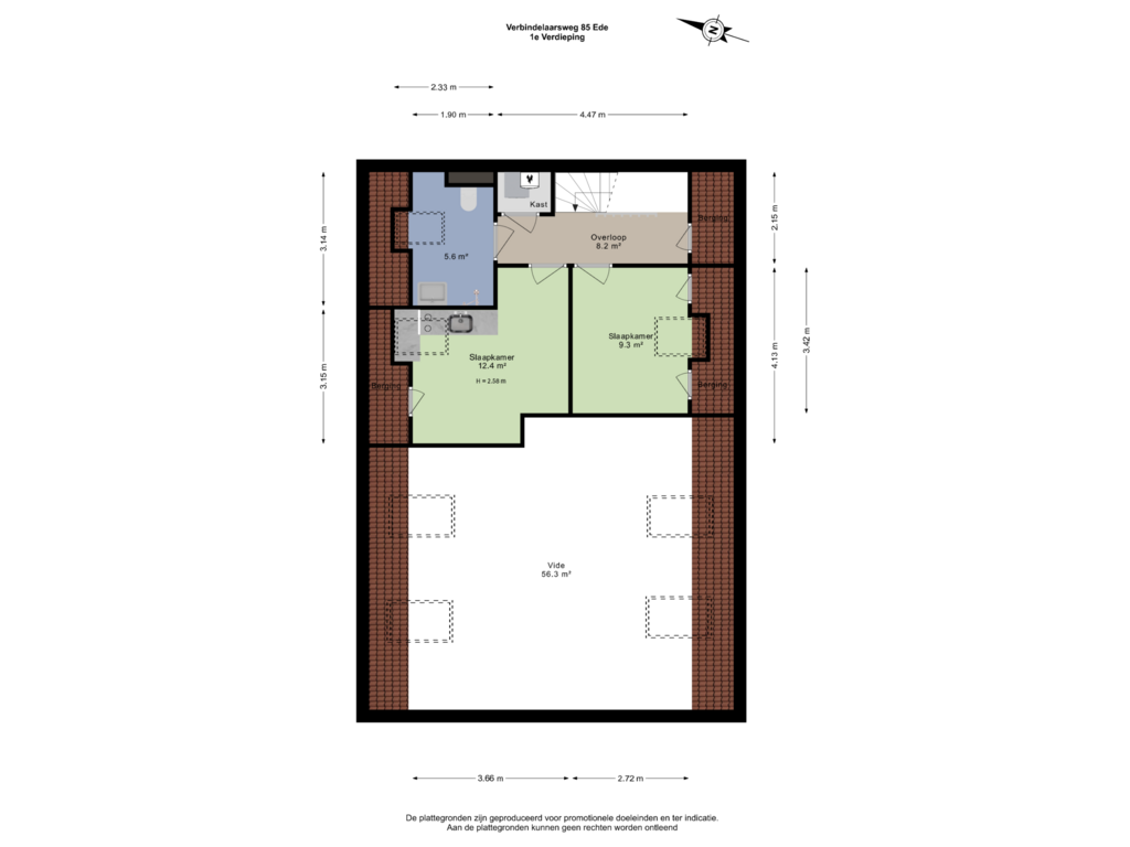 Bekijk plattegrond van 1e Verdieping van Verbindelaarsweg 85