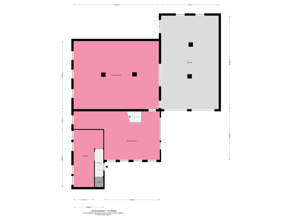 View floorplan of Bedrijfsruimte begane grond of Haarlemmerstraat 11