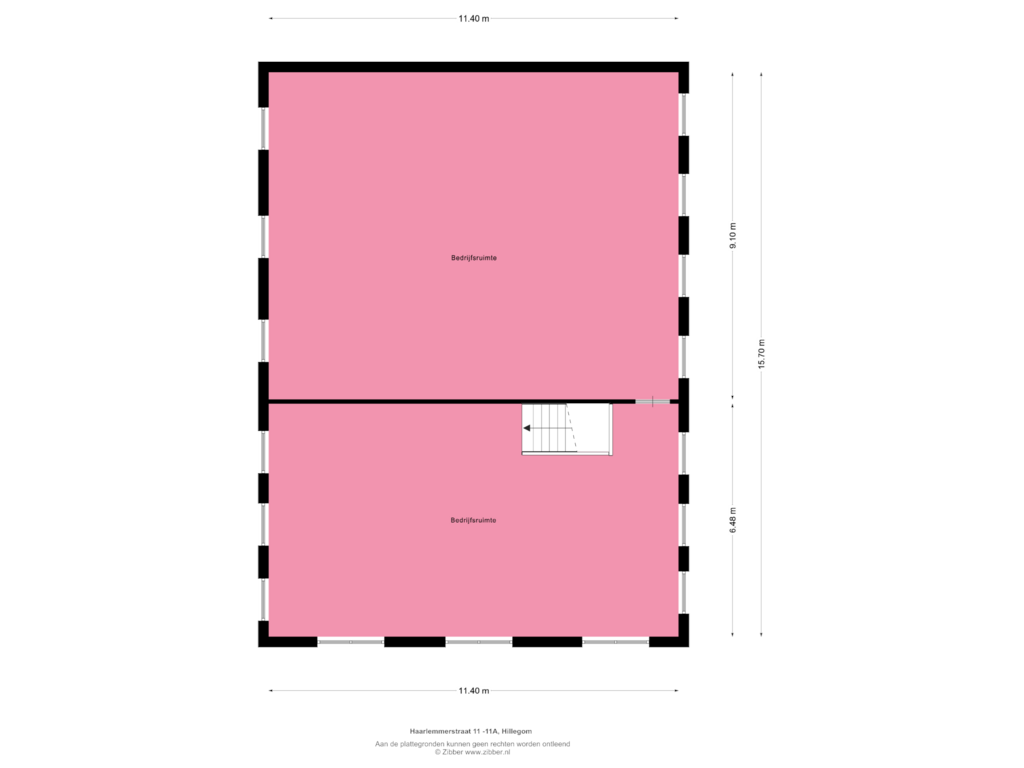 Bekijk plattegrond van Bedrijfsruimte eerste verdieping van Haarlemmerstraat 11