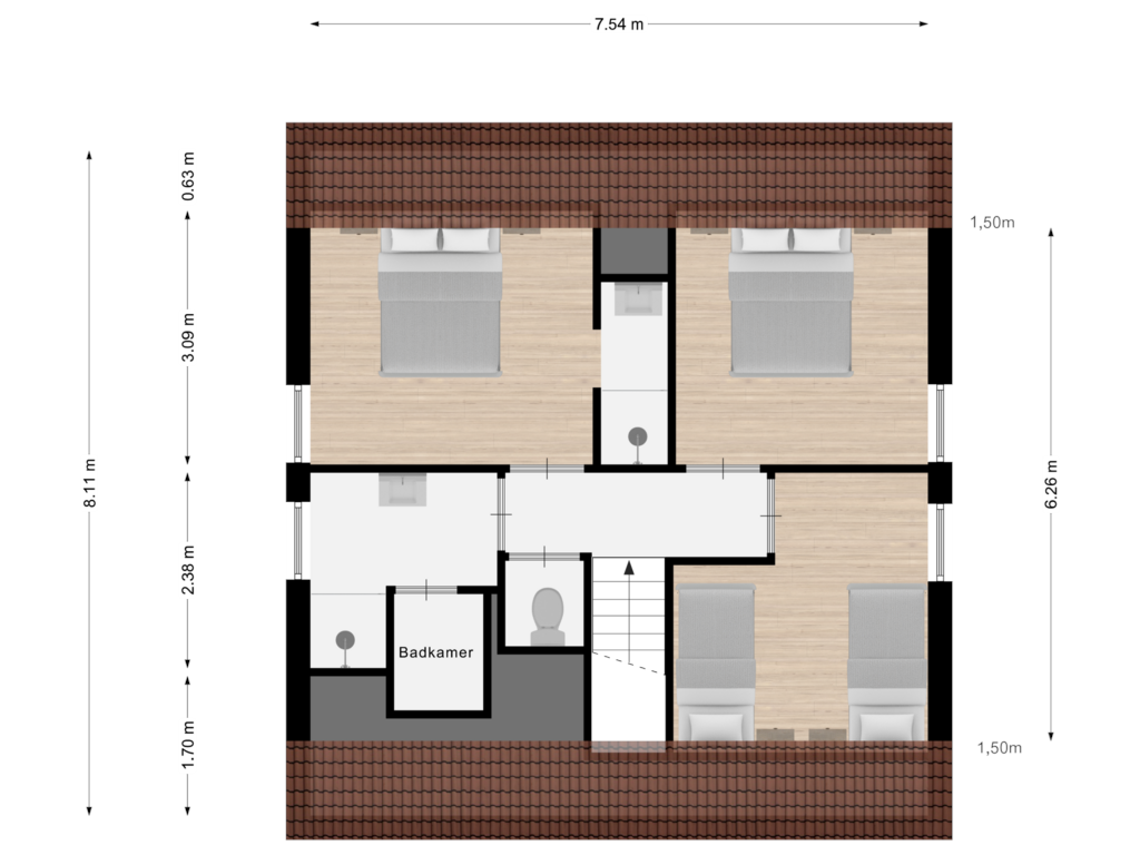 Bekijk plattegrond van Eerste Verdieping van Zeedijk 24-307