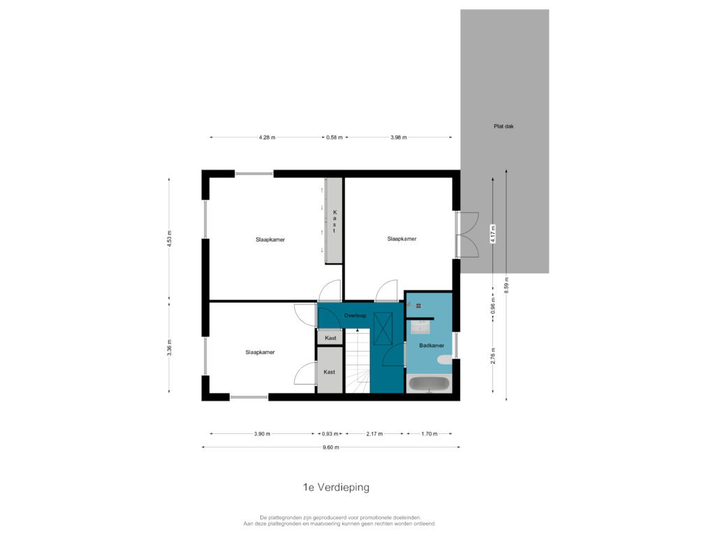 Bekijk plattegrond van 1e Verdieping van Adam van Delenstraat 9