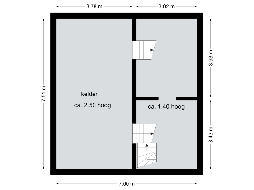 Bekijk plattegrond van Kelder van Stationstraat 5